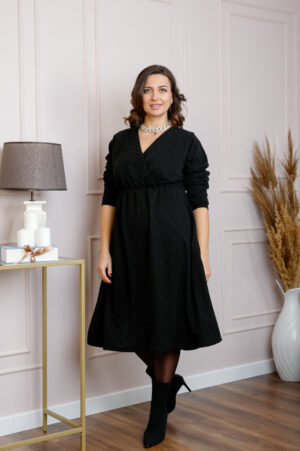 Rochie Elise eleganta cu imprimeu negru
