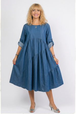 Rochie jeans deschis oversize