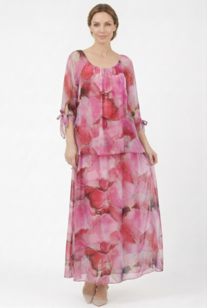 Rochie lunga din matase vaporoasa