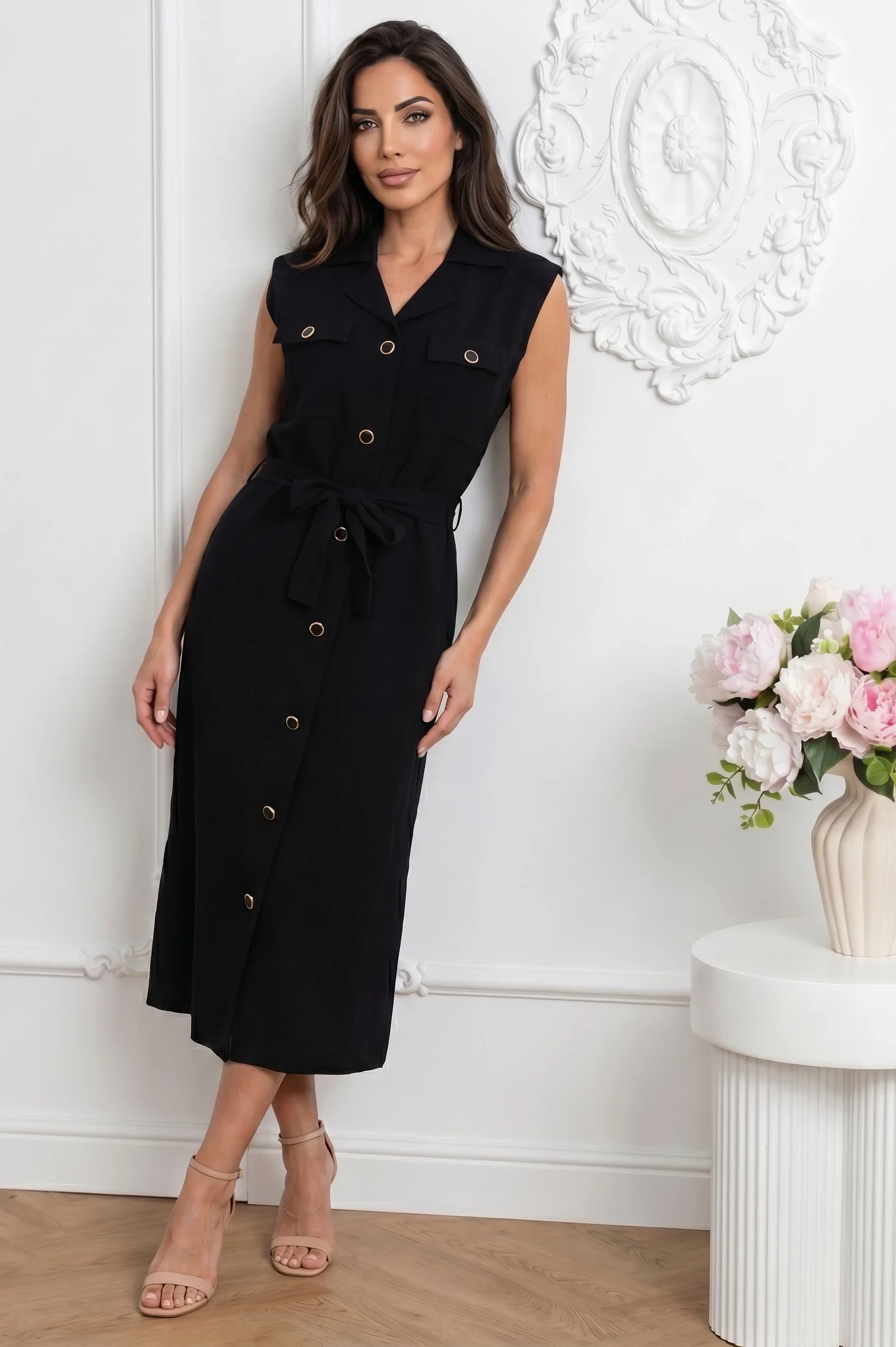 Rochie midi din bumbac tip camas...