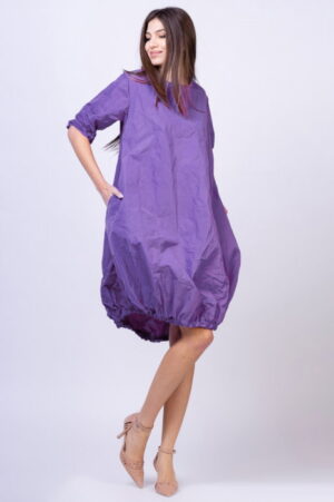 Rochie midi gogosar din tafta cu memorie