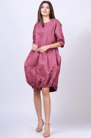 Rochie midi gogosar din tafta cu memorie