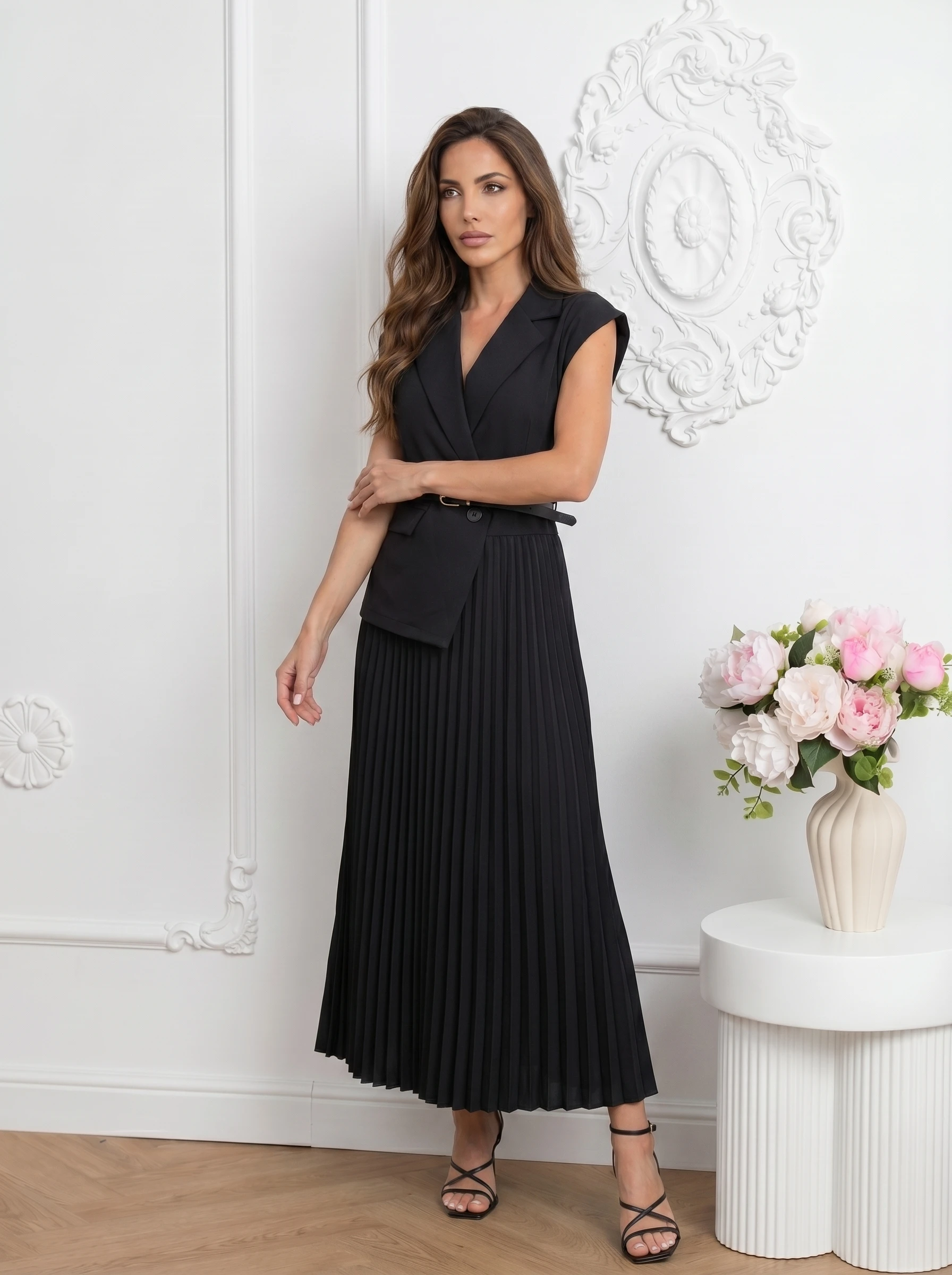 Rochie neagra eleganta tip sacou... - imagine 2