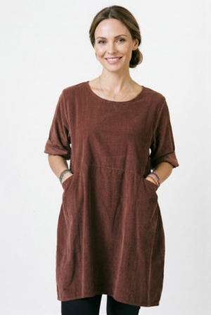 Rochie tunica din catifea reiata