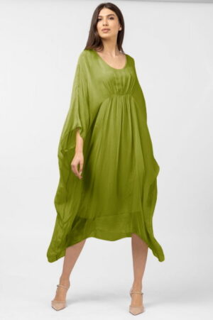 Rochie verde oliv in colturi