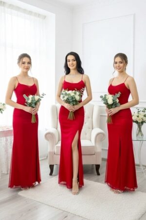 Set 4 bucati Rochie lunga satinata MaryVelle