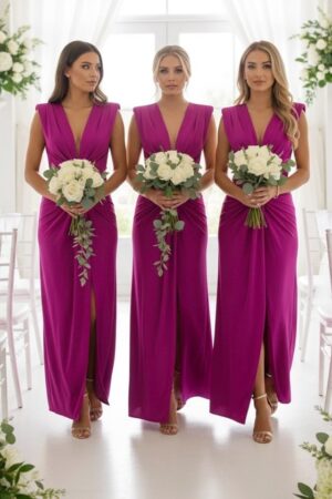 Set 4x Rochie lunga satinata Ilaria