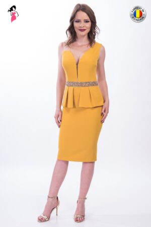 Rochie MBG Collection de ocazie mulata pe corp de lungime midi