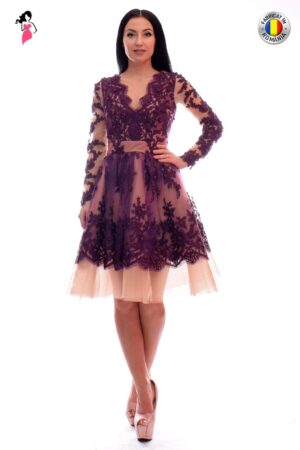 Rochie de ocazie din broderie cu perlute