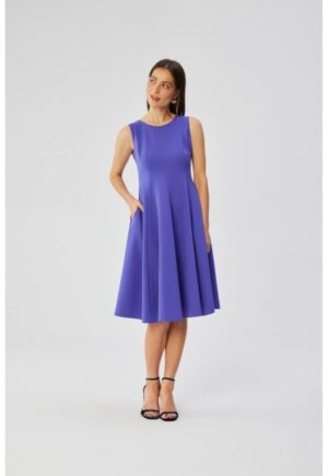 Rochie evazata fara maneci - - Violet