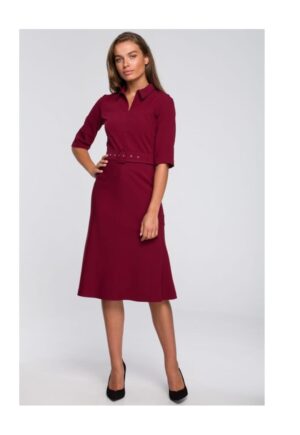 Rochie cu curea - Style - Poliester - Verde - Violet