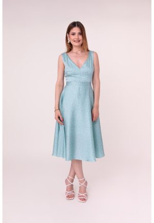 Rochie midi Morning Petals - Turcoaz