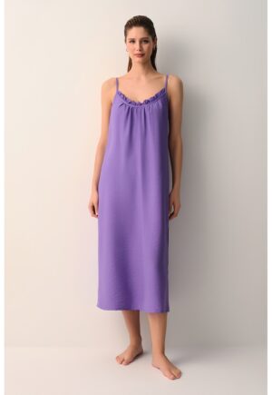 Rochie lunga cu model uni - Ametist