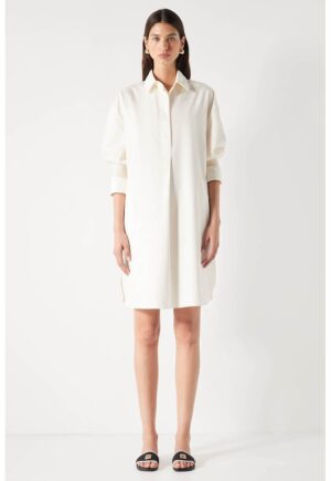 Rochie lejera cu maneci 3/4 - Alb fildes