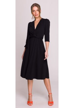 Rochie cu impletitura - - Negru