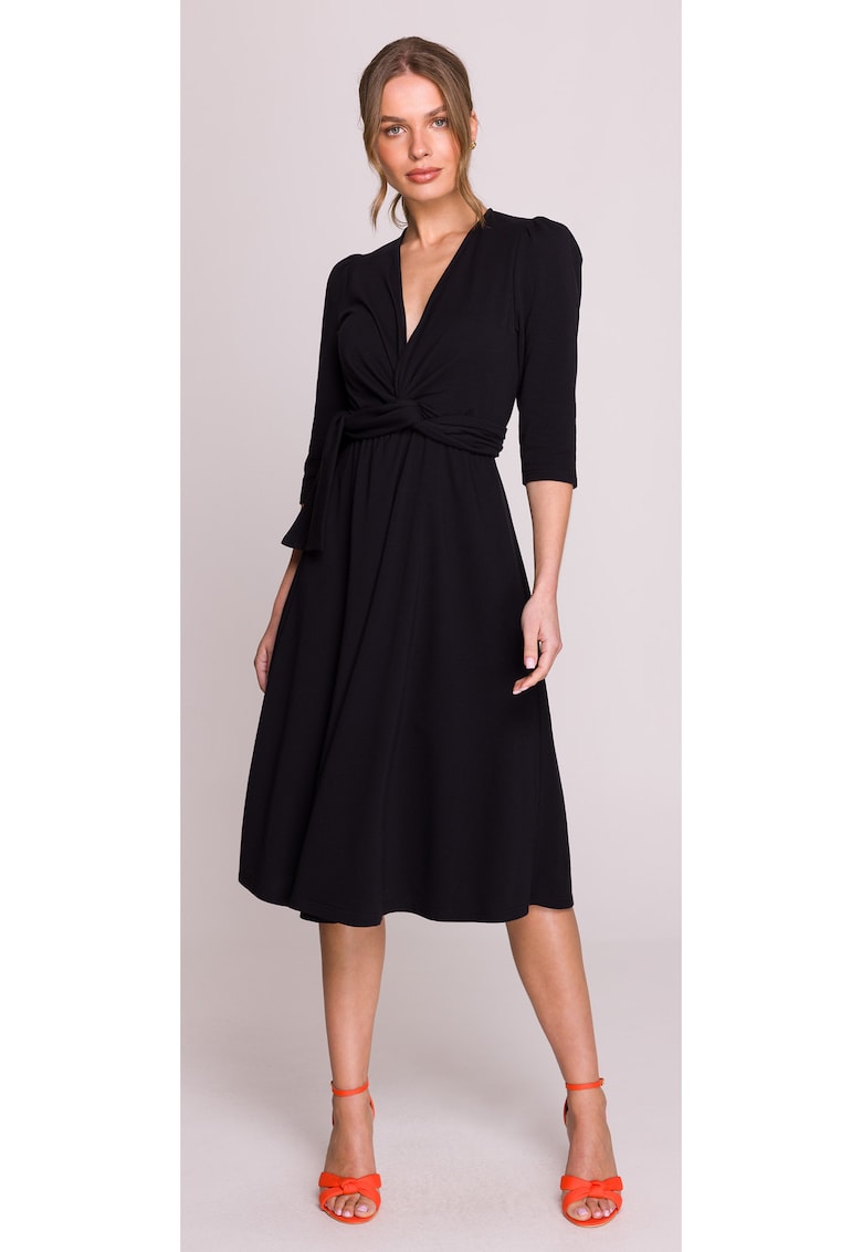 Rochie cu impletitura - - Negru