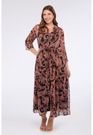 Rochie midi cu cordon in talie - Multicolor