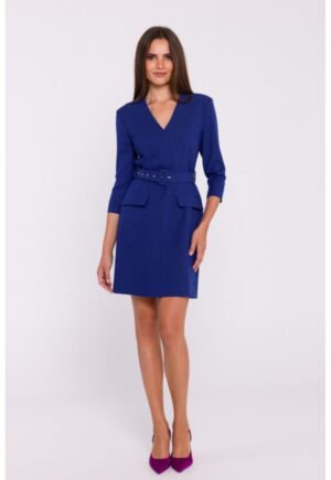 Rochie simpla cu curea in talie - Albastru