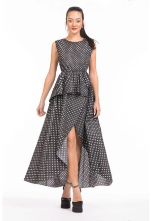 Rochie cu buline - Alb/Negru