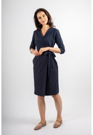 Rochie petrecuta cu buzunare laterale Giovanna - Bleumarin