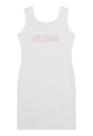 Rochie cambrata cu logo brodat - Alb/Roz
