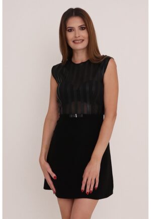 Rochie scurta fara maneci Phoebe - Negru