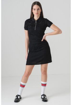 Rochie scurta cu croiala cambrata - Negru stins