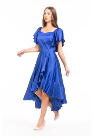 Rochie cu volane - Albastru royal