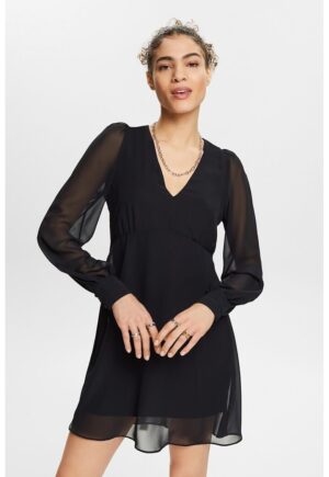 Rochie scurta cu decolteu in V - Negru