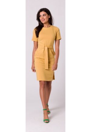 Rochie din bumbac cu brau -