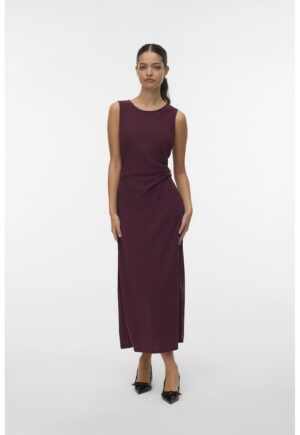 Rochie midi cu drapaj - Visiniu