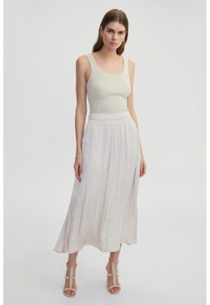 Rochie cu buzunare si strasuri - Bej deschis
