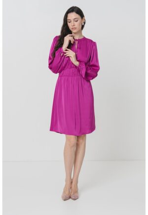 Rochie midi evazata cu maneci lungi - Ametist