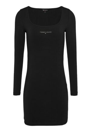 Rochie cambrata cu decolteu rotund - Negru