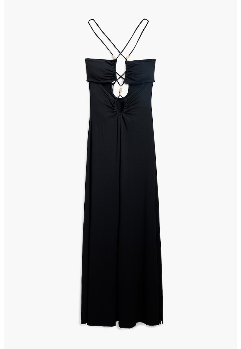Rochie midi cu decupaje frontale - Negru