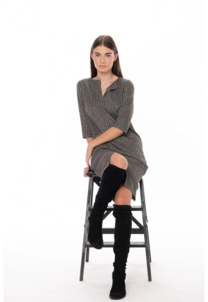 Rochie cu model Ruby - Negru/Maro taupe