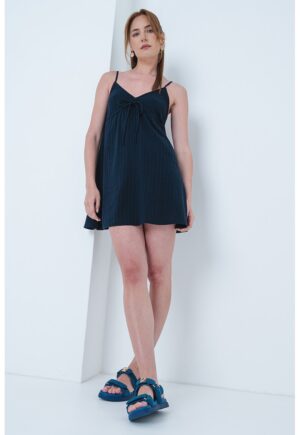 Rochie mini cu bretele ajustabile - Negru
