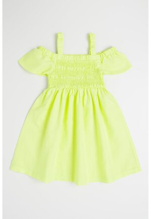 Rochie din amestec de in - Verde lime