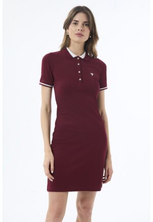 Rochie polo cu detalii contrastante