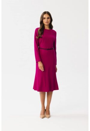 Rochie cu cusaturi decorative - - Roz