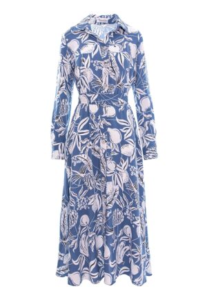 Rochie maxi cu imprimeu - Albastru lavanda/Alb optic