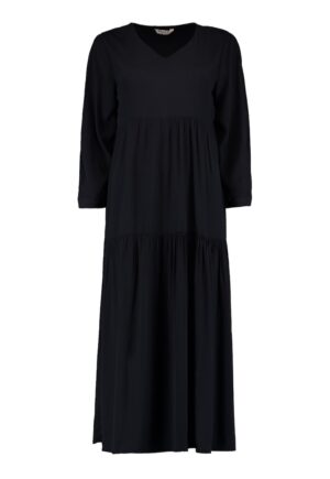 Rochie lunga cu decolteu in V - Negru