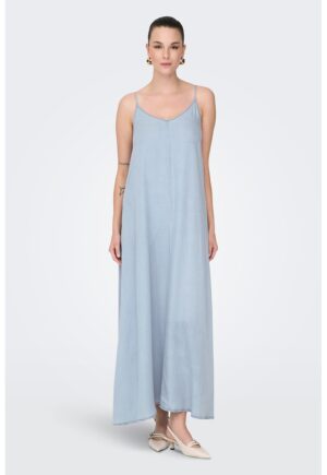 Rochie maxi din lyocell cu decolteu in V Charis - Albastru glaciar