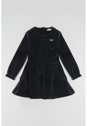 Rochie evazata din catifea - Negru