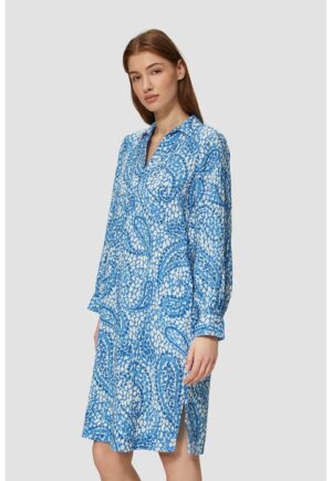 Rochie lejera cu imprimeu paisley - Alb murdar/Albastru deschis