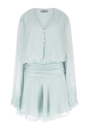 Rochie scurta cu maneci lungi - Verde deschis