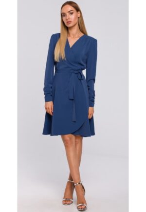 Rochie eleganta roz din poliester - Albastru