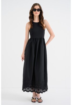 Rochie din amestec de bumbac organic Cady - Negru