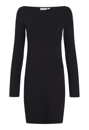 Rochie cambrata cu decolteu barcuta - Negru