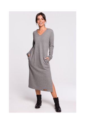 Rochie - Bumbac / Poliester - Alb - Gri